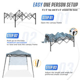 EAGLE PEAK 8x8 Pop Up Canopy Tent with Sidewall, 8x8 Base 6x6 Top