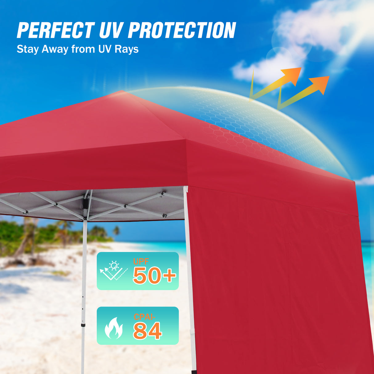 10x10 Pop Up Canopy Tent with Wall Panel, 10x10 Base 8x8 Top - Eagle Peak Custom Canopy Tent