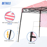 EAGLE PEAK 8x8 Pop Up Canopy Tent with Sidewall, 8x8 Base 6x6 Top