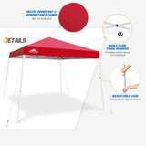 EAGLE PEAK Slant Leg Pop up Canopy Tent, 10x10 Base 8x8 Top