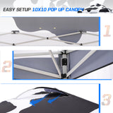 EAGLE PEAK E100/O100 Easy Setup 10x10 Straight Leg Pop Up Canopy Tent with Graphix Top