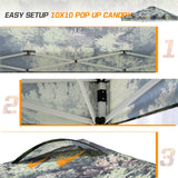 EAGLE PEAK E100/O100 Easy Setup 10x10 Straight Leg Pop Up Canopy Tent with Graphix Top