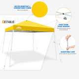 Slant Leg Pop up Canopy Tent, 10x10 Base 8x8 Top