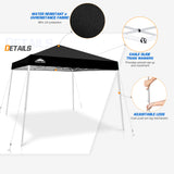 Slant Leg Pop up Canopy Tent, 10x10 Base 8x8 Top