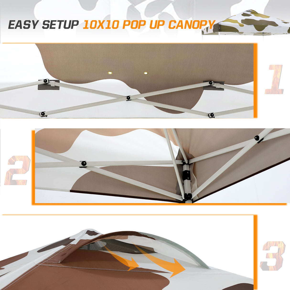 EAGLE PEAK E100/O100 Easy Setup 10x10 Straight Leg Pop Up Canopy Tent with Graphix Top