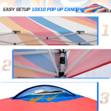 Easy Setup Straight Leg 10x10 Pop Up Canopy Tent Graphix Top w/ 100 sqft of Shade