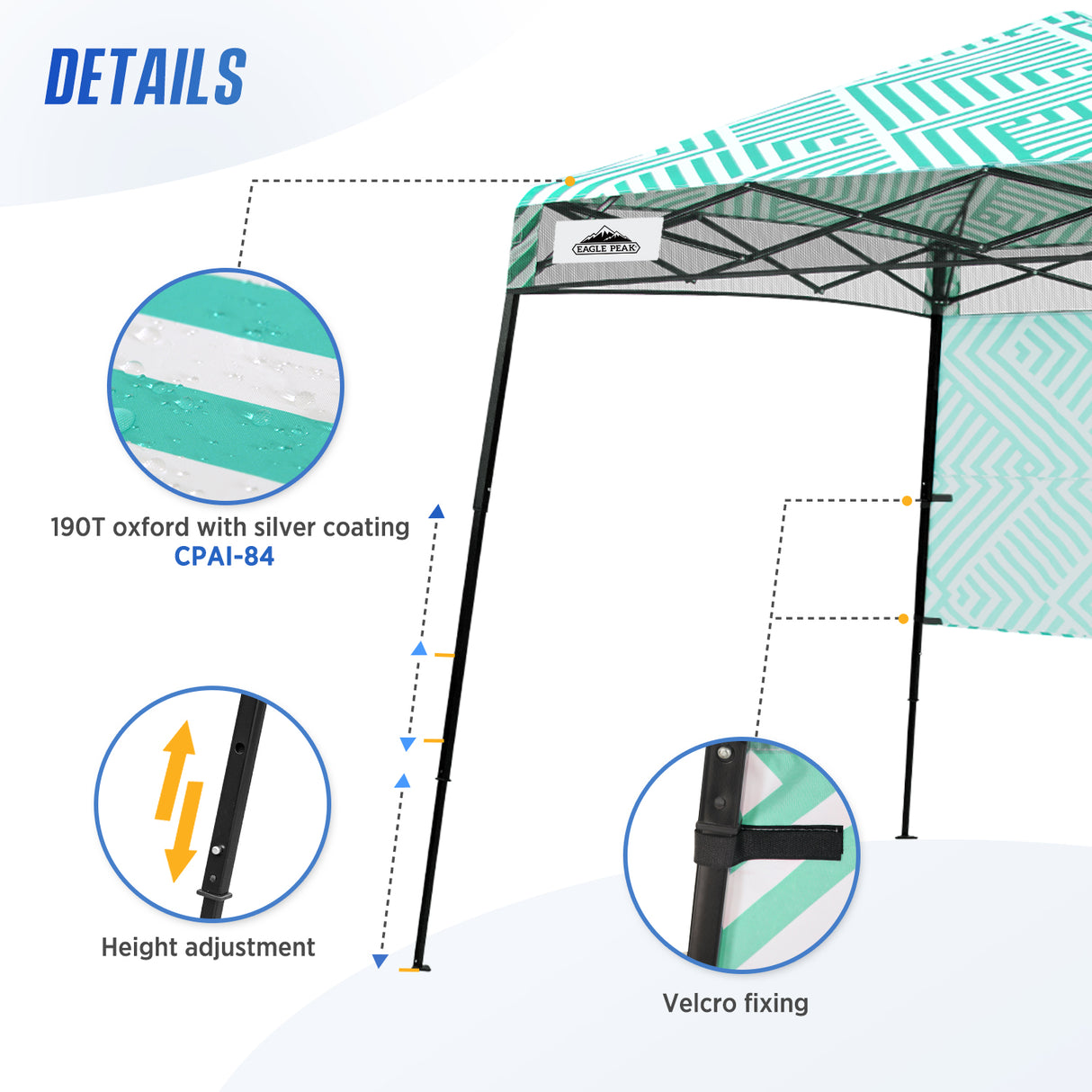 8x8 Pop Up Canopy Tent with Sidewall,8x8 Base 6x6 Top