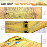 EAGLE PEAK E100/O100 Easy Setup 10x10 Straight Leg Pop Up Canopy Tent with Graphix Top