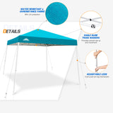 EAGLE PEAK Slant Leg Pop up Canopy Tent, 10x10 Base 8x8 Top