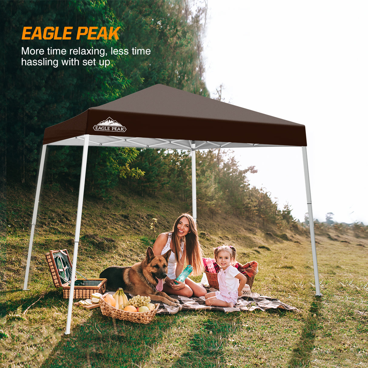 Slant Leg Pop up Canopy Tent, 10x10 Base 8x8 Top