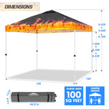 EAGLE PEAK E100/O100 Easy Setup 10x10 Straight Leg Pop Up Canopy Tent with 100 Sqft of Shade