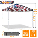 EAGLE PEAK E100/O100 Easy Setup 10x10 Straight Leg Pop Up Canopy Tent with 100 Sqft of Shade