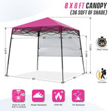 EAGLE PEAK 8x8 Pop Up Canopy Tent with Sidewall, 8x8 Base 6x6 Top