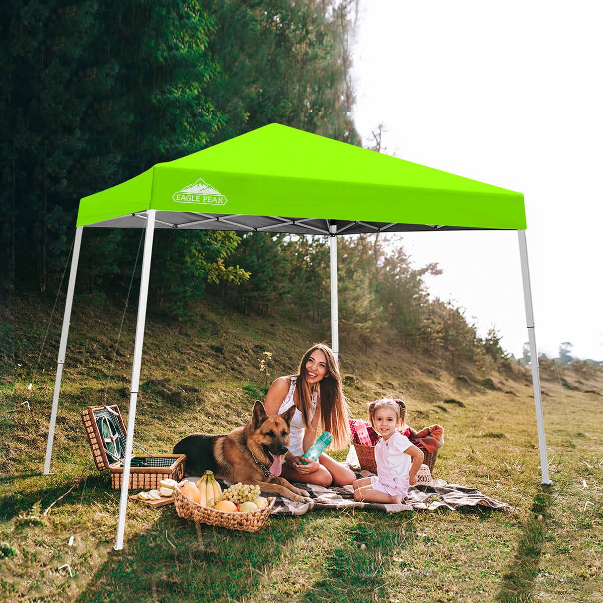 Slant Leg Pop up Canopy Tent, 10x10 Base 8x8 Top