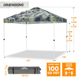 EAGLE PEAK E100/O100 Easy Setup 10x10 Straight Leg Pop Up Canopy Tent with Graphix Top