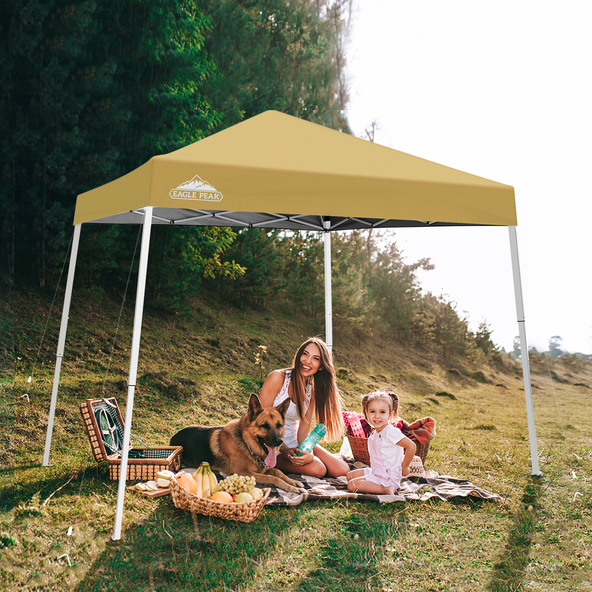 Slant Leg Pop up Canopy Tent, 10x10 Base 8x8 Top