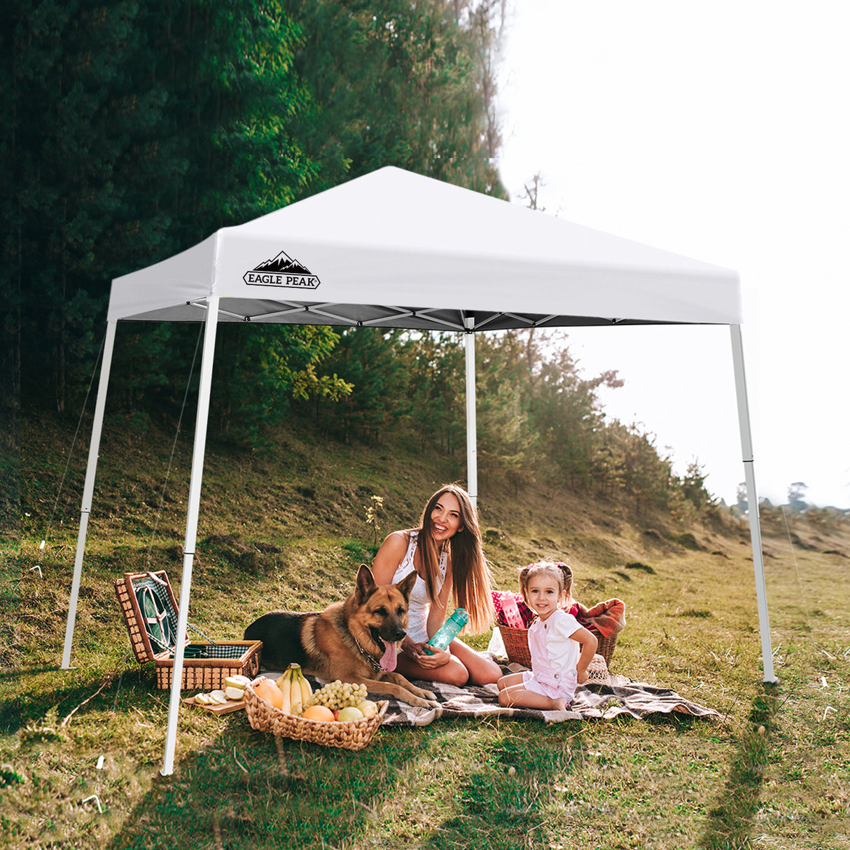 Slant Leg Pop up Canopy Tent, 10x10 Base 8x8 Top