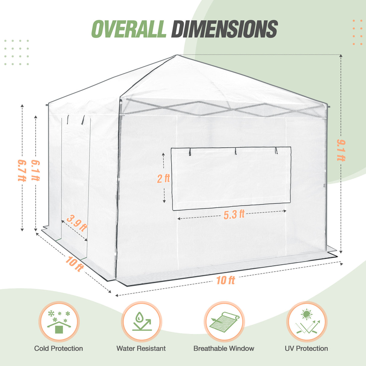 10x10 Walk In Pop Up Greenhouse