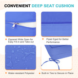 EAGLE PEAK Outdoor Deep Seat Patio Seat Cushion Set, 25x25x5 inch, 2-Piece Back Chair Cushion