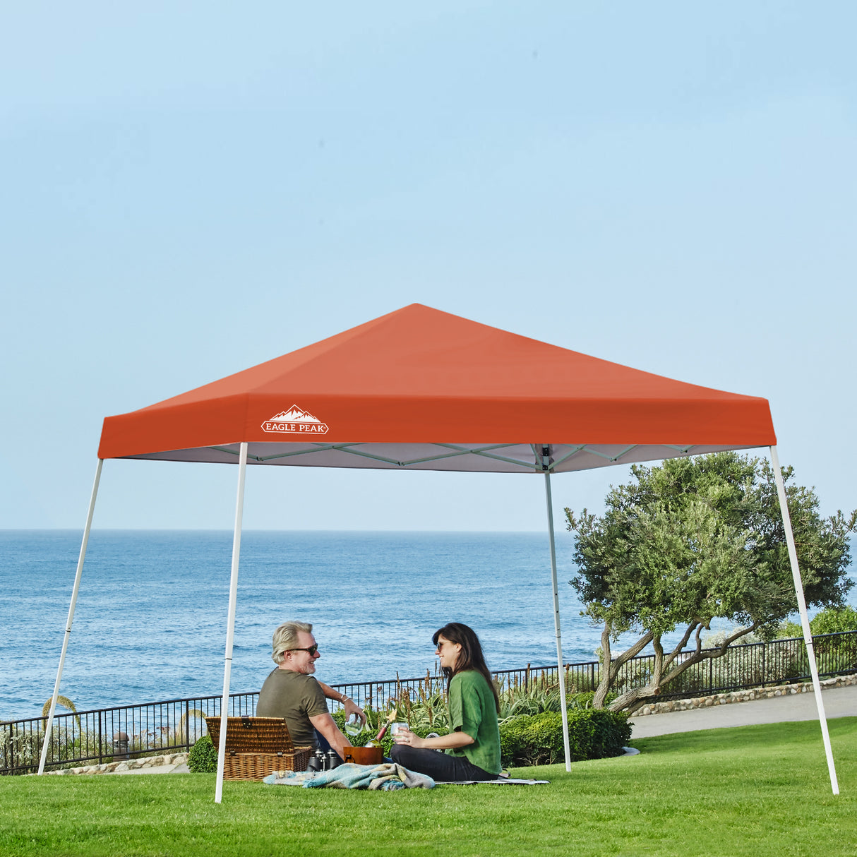 Slant Leg Pop up Canopy Tent, 10x10 Base 8x8 Top