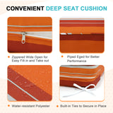 EAGLE PEAK Outdoor Deep Seat Patio Seat Cushion Set, 25x25x5 inch, 2-Piece Back Chair Cushion