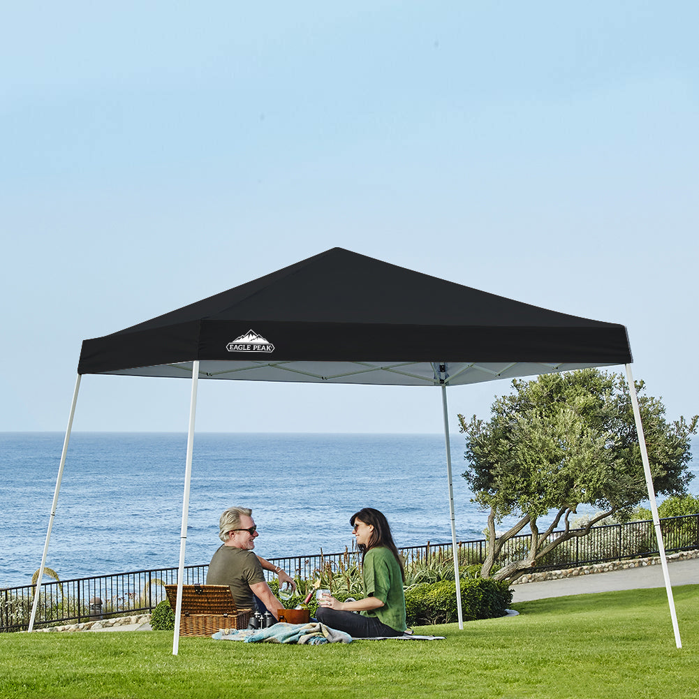 Slant Leg Pop up Canopy Tent, 10x10 Base 8x8 Top