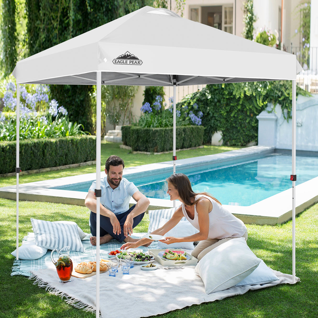 EAGLE PEAK 6.6x6.6 Pop Up Canopy Tent Instant Outdoor Canopy Easy Set - up Straight Leg - Eagle Peak Custom Canopy Tent