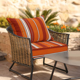 EAGLE PEAK Outdoor Deep Seat Patio Seat Cushion Set, 25x25x5 inch, 2-Piece Back Chair Cushion