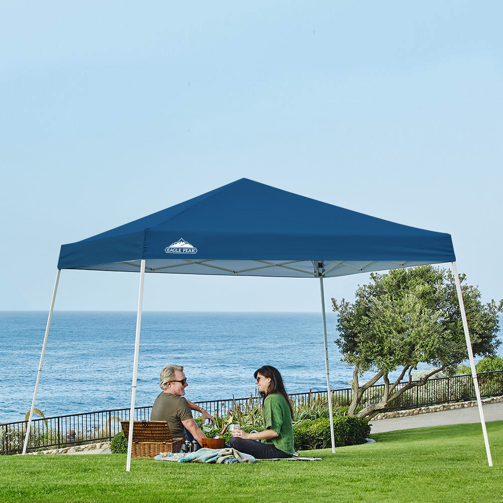 Slant Leg Pop up Canopy Tent, 10x10 Base 8x8 Top