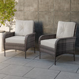 EAGLE PEAK 3pc Patio Rocking Chair Set, Rattan Wicker Furniture Set