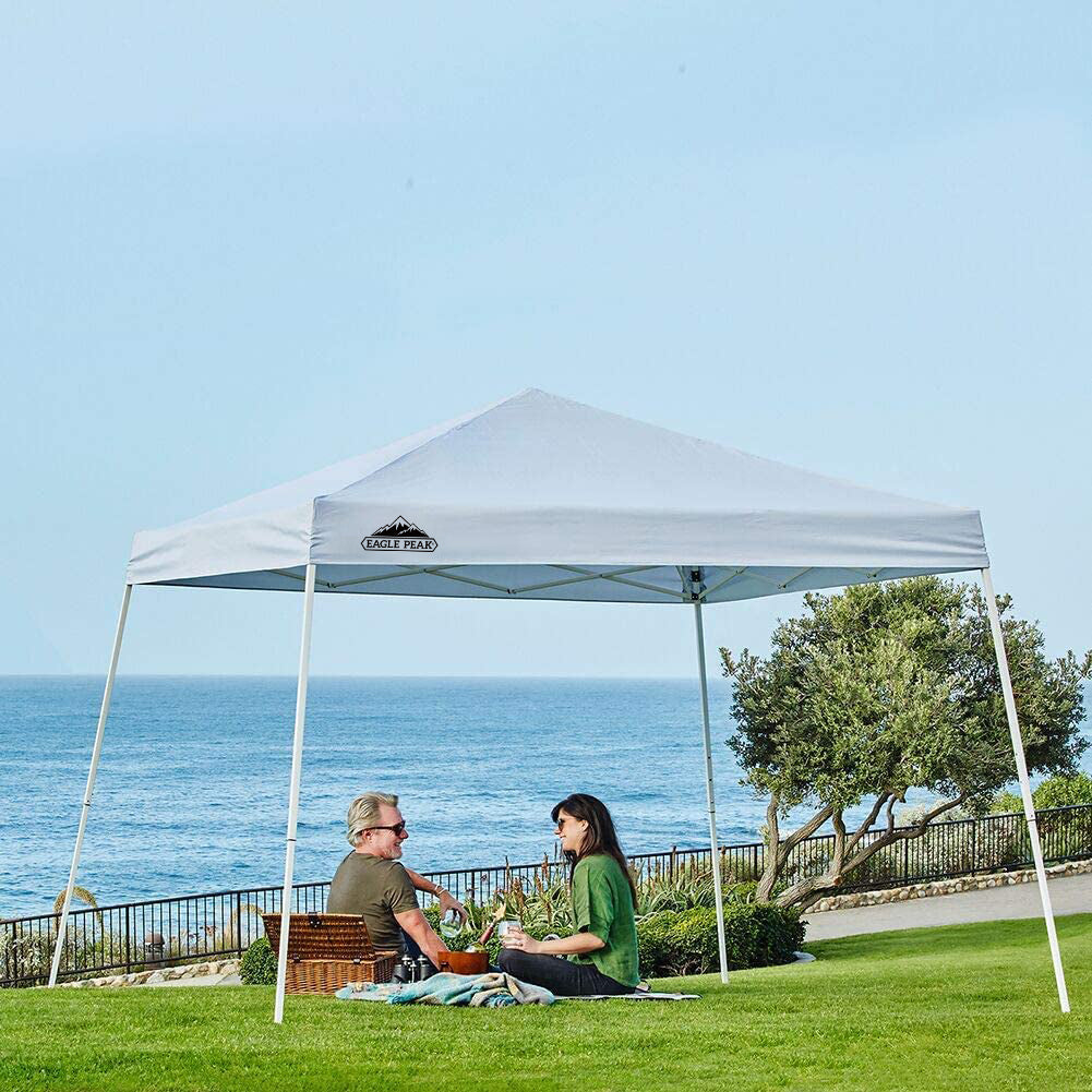 Slant Leg Pop up Canopy Tent, 10x10 Base 8x8 Top