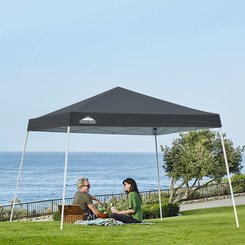 Slant Leg Pop up Canopy Tent, 10x10 Base 8x8 Top