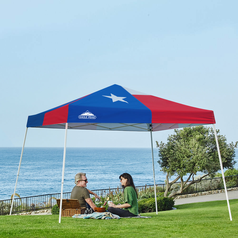 Slant Leg Pop up Canopy Tent, 10x10 Base 8x8 Top