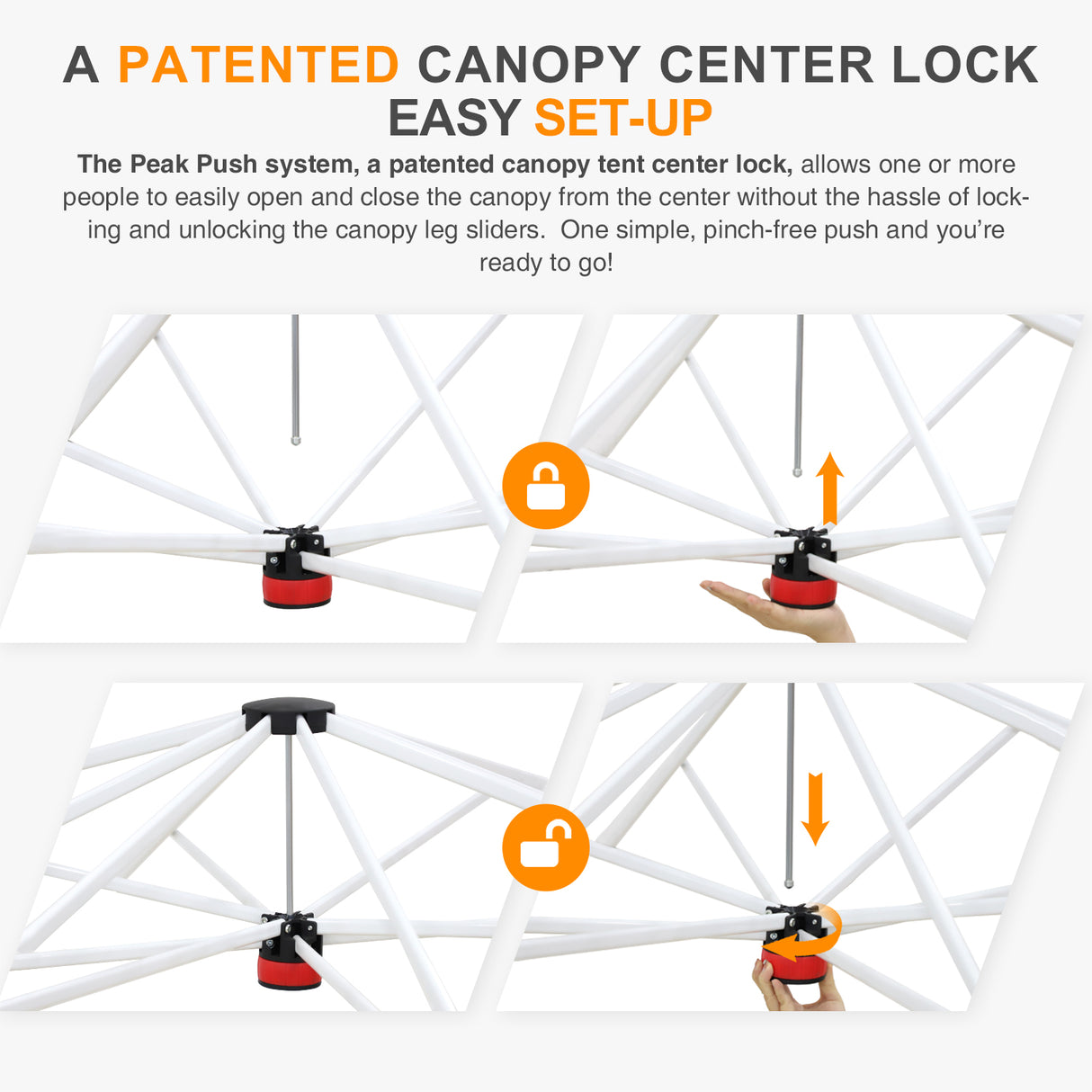 Pop Up Canopy Tent with Wheeled Carry Bag, 8 Stakes, 4 Ropes, 4 Weight Bags, 12x12 ft - Eagle Peak Custom Canopy Tent