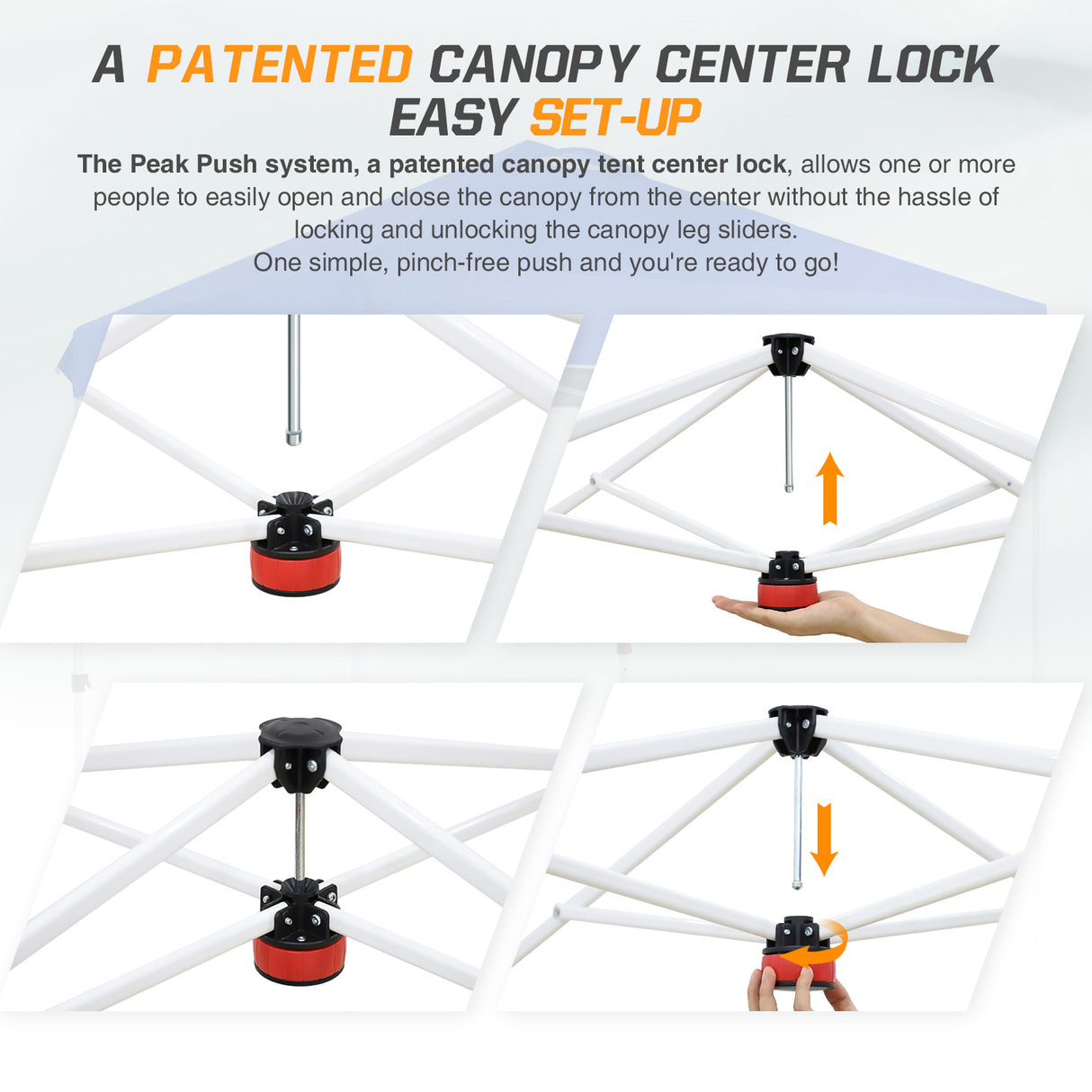 EAGLE PEAK 6.6x6.6 Pop Up Canopy Tent Instant Outdoor Canopy Easy Set - up Straight Leg - Eagle Peak Custom Canopy Tent