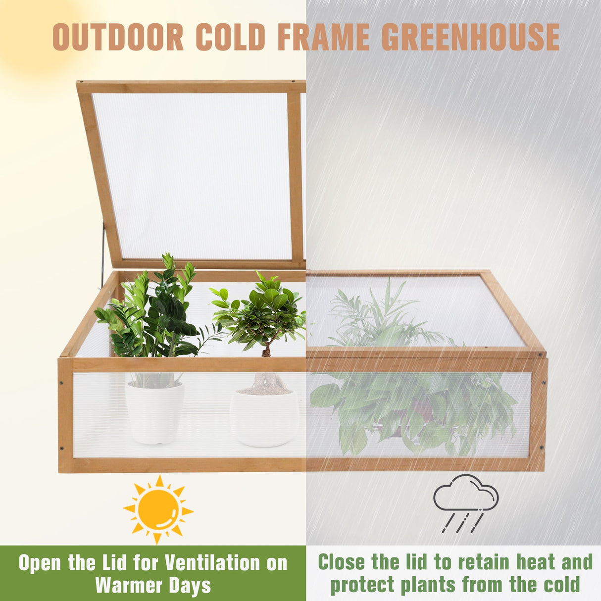 Garden Cold Frame Greenhouse, 39.4''x25.4''x15.9'' - Eagle Peak Custom Canopy Tent