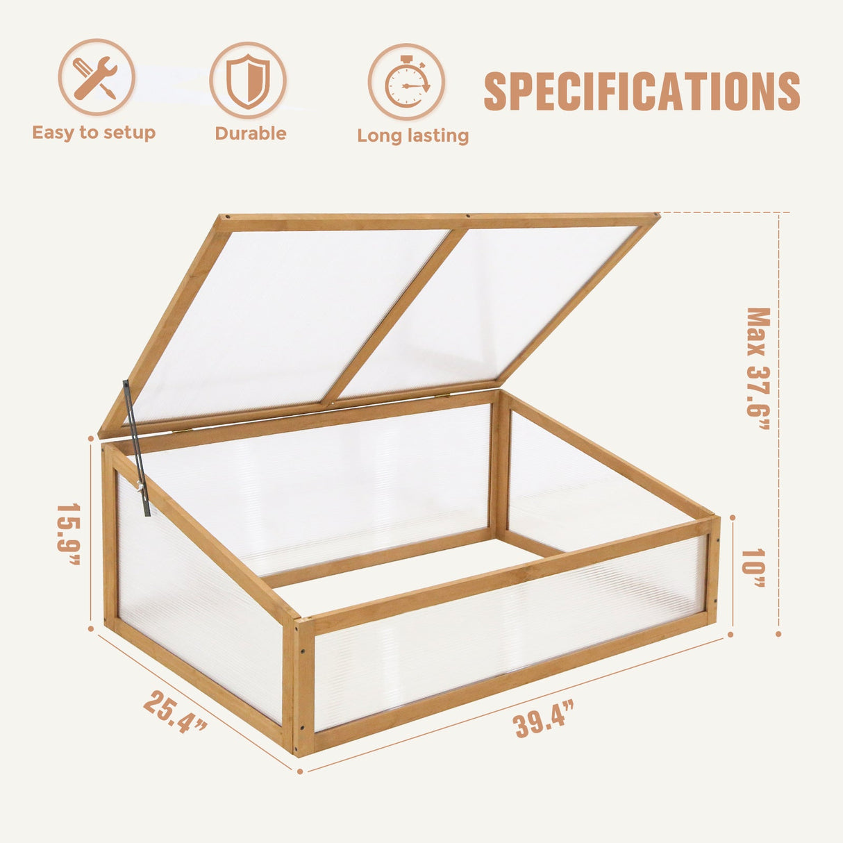 Garden Cold Frame Greenhouse, 39.4''x25.4''x15.9'' - Eagle Peak Custom Canopy Tent