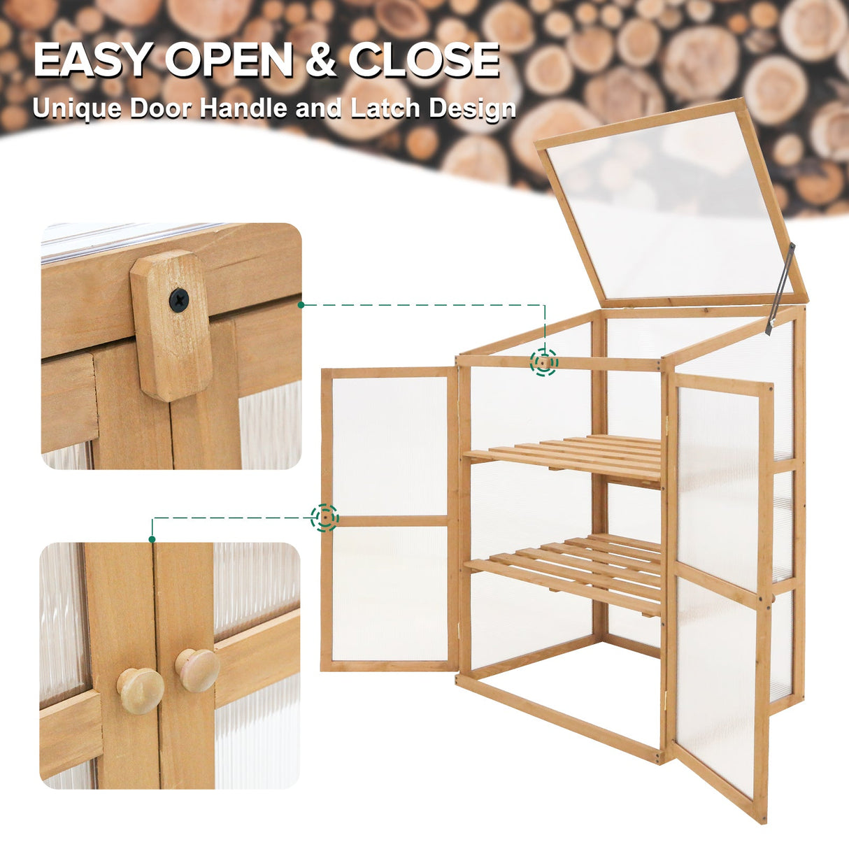 Garden Cold Frame Greenhouse with Adjustable Shelves, 30.1x22.0x43.3in - Eagle Peak Custom Canopy Tent