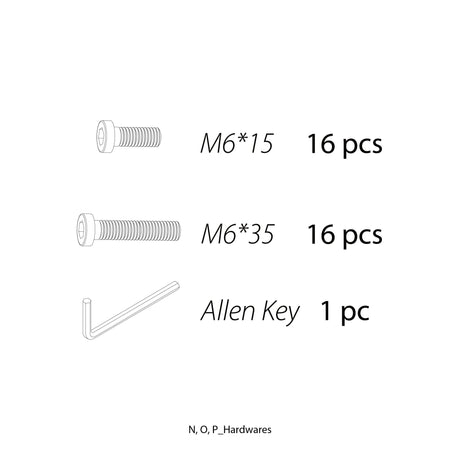 GBF1010MN - Part N Bolt N, Part O Bolt O, Part P Allen Key - Eagle Peak Canopy and Outdoor Products