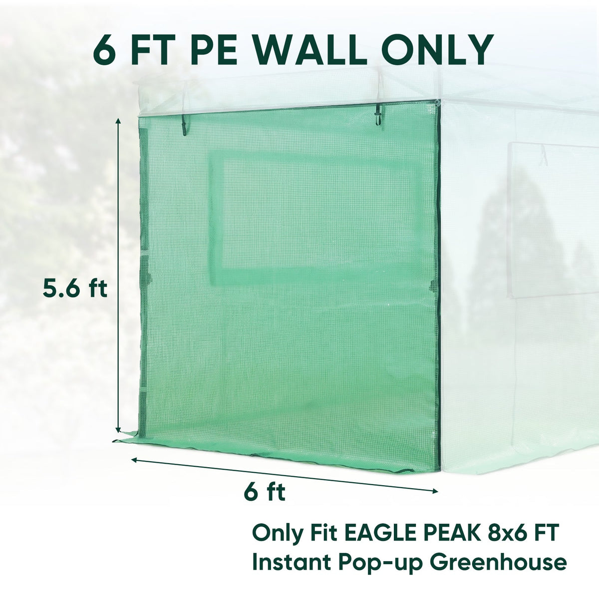 Greenhouse Replacement PE Wall Panel for 8x6/12x8 Portable Walk-in Pop up Greenhouse - Eagle Peak®