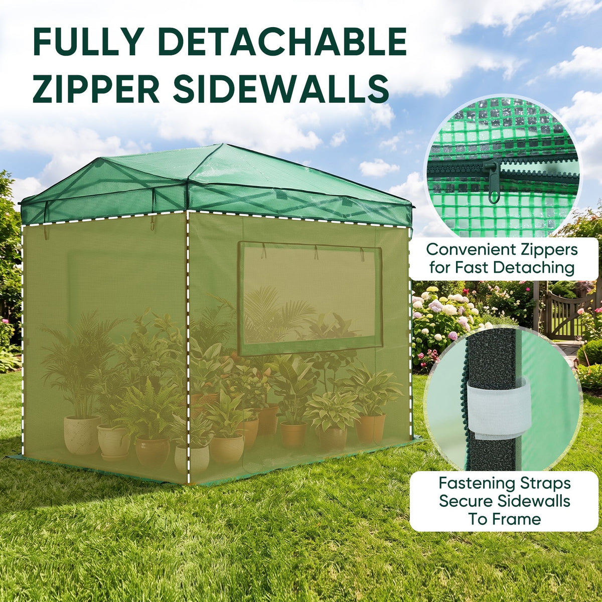 Greenhouse Replacement PE Wall Panel for 8x6/12x8 Portable Walk-in Pop up Greenhouse - Eagle Peak®