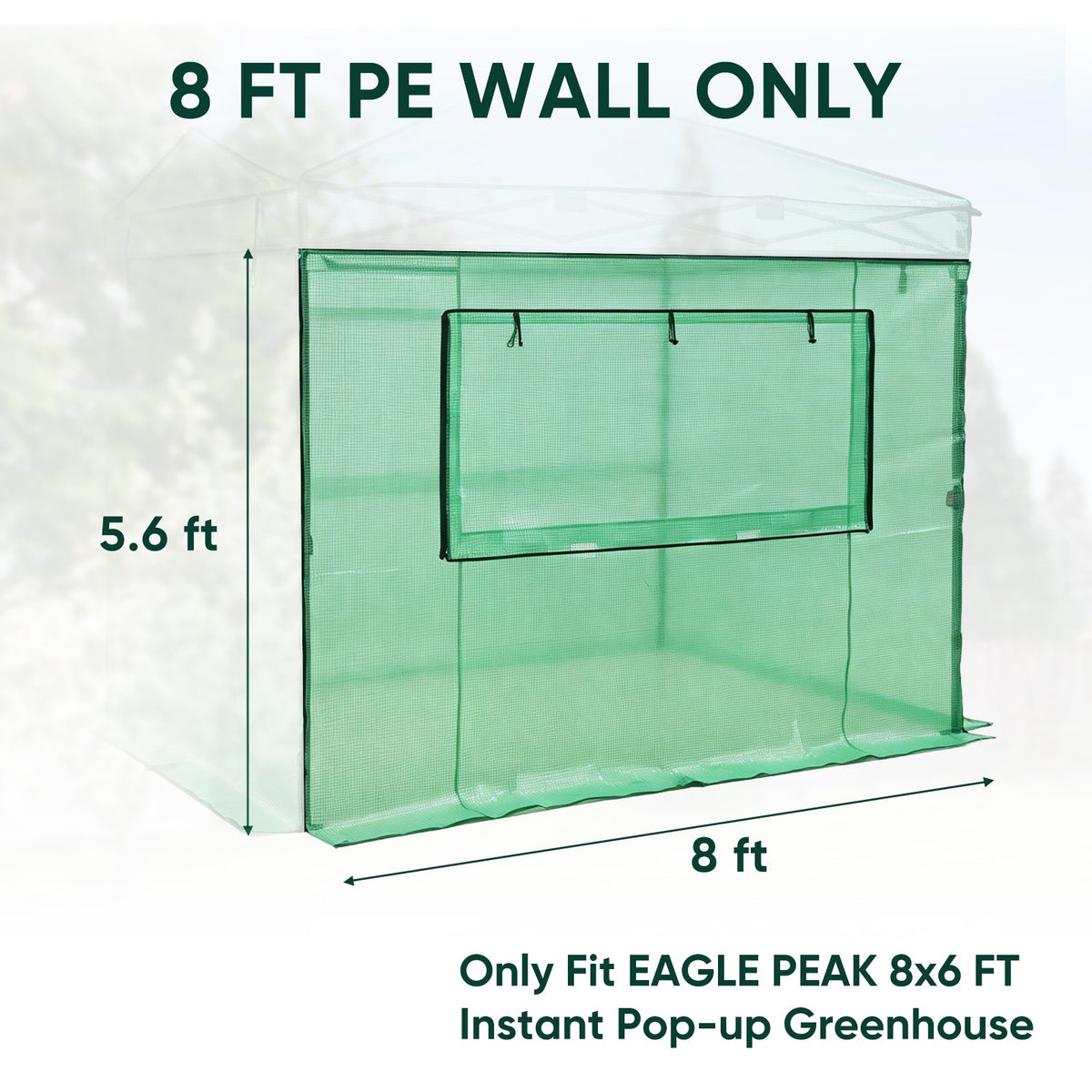 Greenhouse Replacement PE Wall Panel for 8x6/12x8 Portable Walk-in Pop up Greenhouse - Eagle Peak®