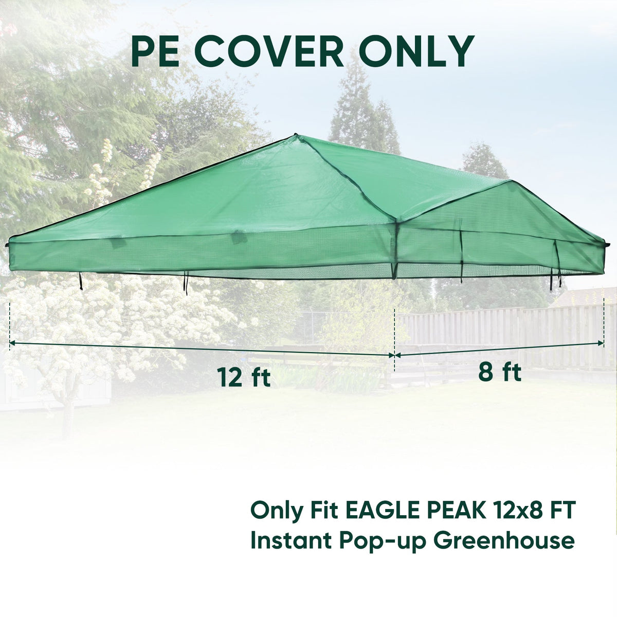 Greenhouse Replacement Shade Cloth Top Cover for 8x6/12x8 Portable Walk-in Pop up Greenhouse - Eagle Peak®