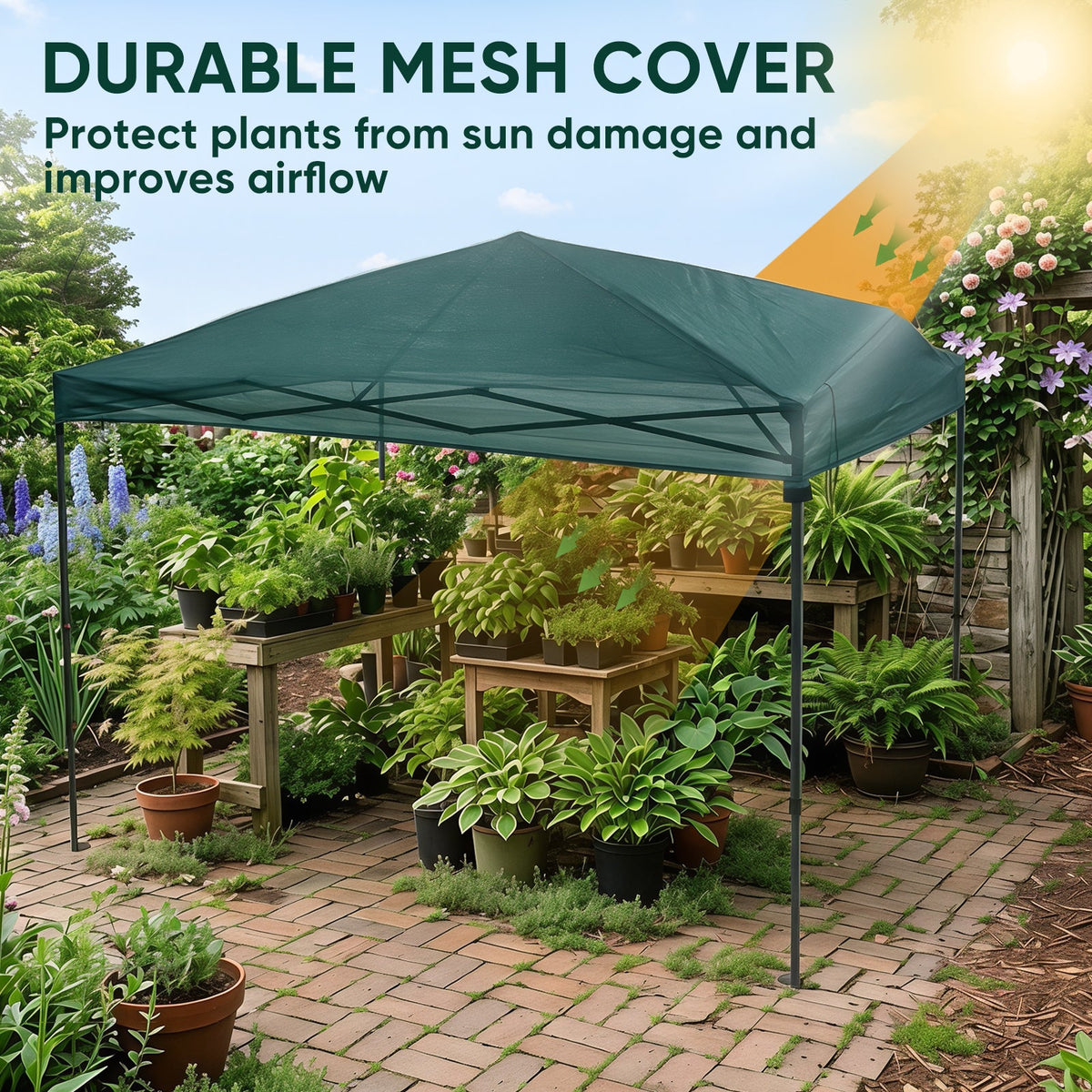 Greenhouse Replacement Shade Cloth Top Cover for 8x6/12x8 Portable Walk-in Pop up Greenhouse - Eagle Peak®