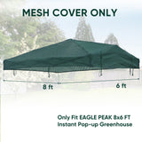 Greenhouse Replacement Shade Cloth Top Cover for 8x6/12x8 Portable Walk-in Pop up Greenhouse - Eagle Peak®