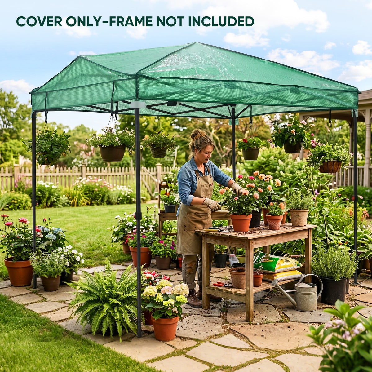 Greenhouse Replacement Shade Cloth Top Cover for 8x6/12x8 Portable Walk-in Pop up Greenhouse - Eagle Peak®