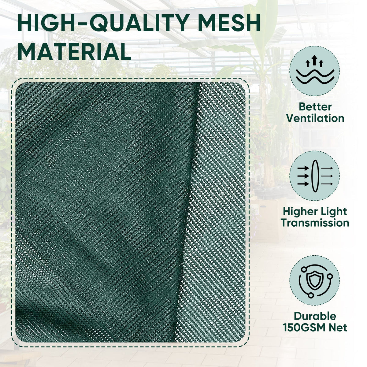 Greenhouse Replacement Shade Cloth Top Cover for 8x6/12x8 Portable Walk-in Pop up Greenhouse - Eagle Peak®