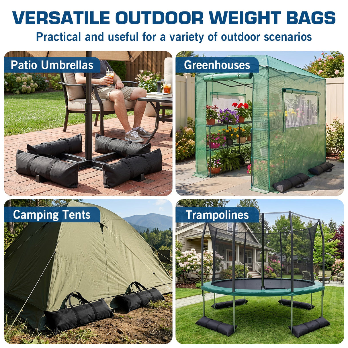 Greenhouse Sandbags Heavy Duty Weights for Greenhouse Skirt, 4/6 Pack - Eagle Peak®