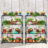 Greenhouse Shelving Staging Double 4 Tier, 30" x 12" x 42", Green - Eagle Peak Custom Canopy Tent