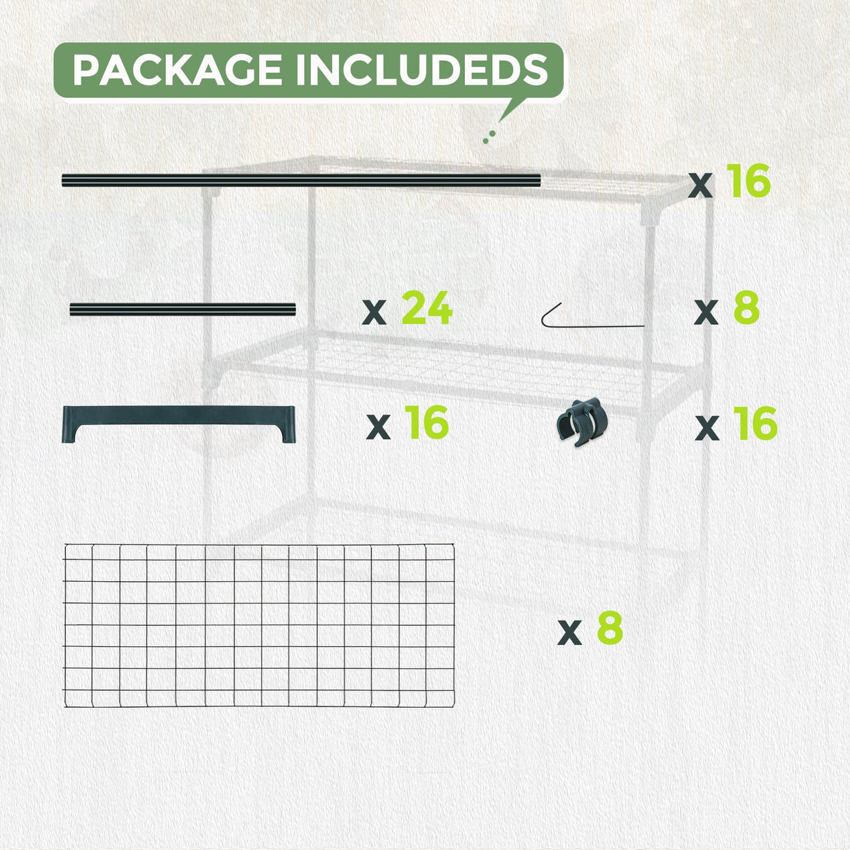 Greenhouse Shelving Staging Double 4 Tier, 30" x 12" x 42", Green - Eagle Peak Custom Canopy Tent